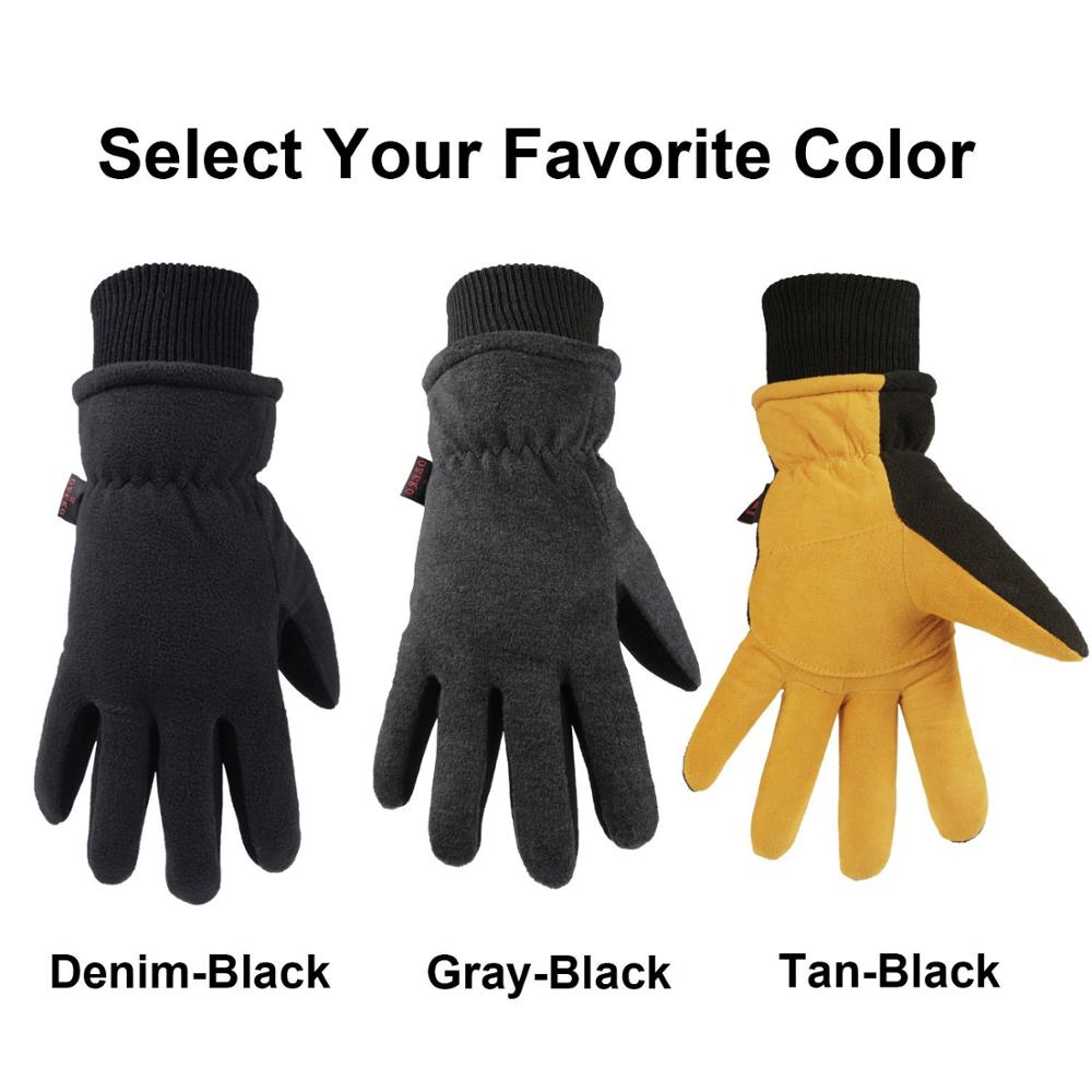 Warm Genuine Deerskin Ski Gloves Outdoor Sport Warm and Fleece Winter Sports Gloves for Men and Women