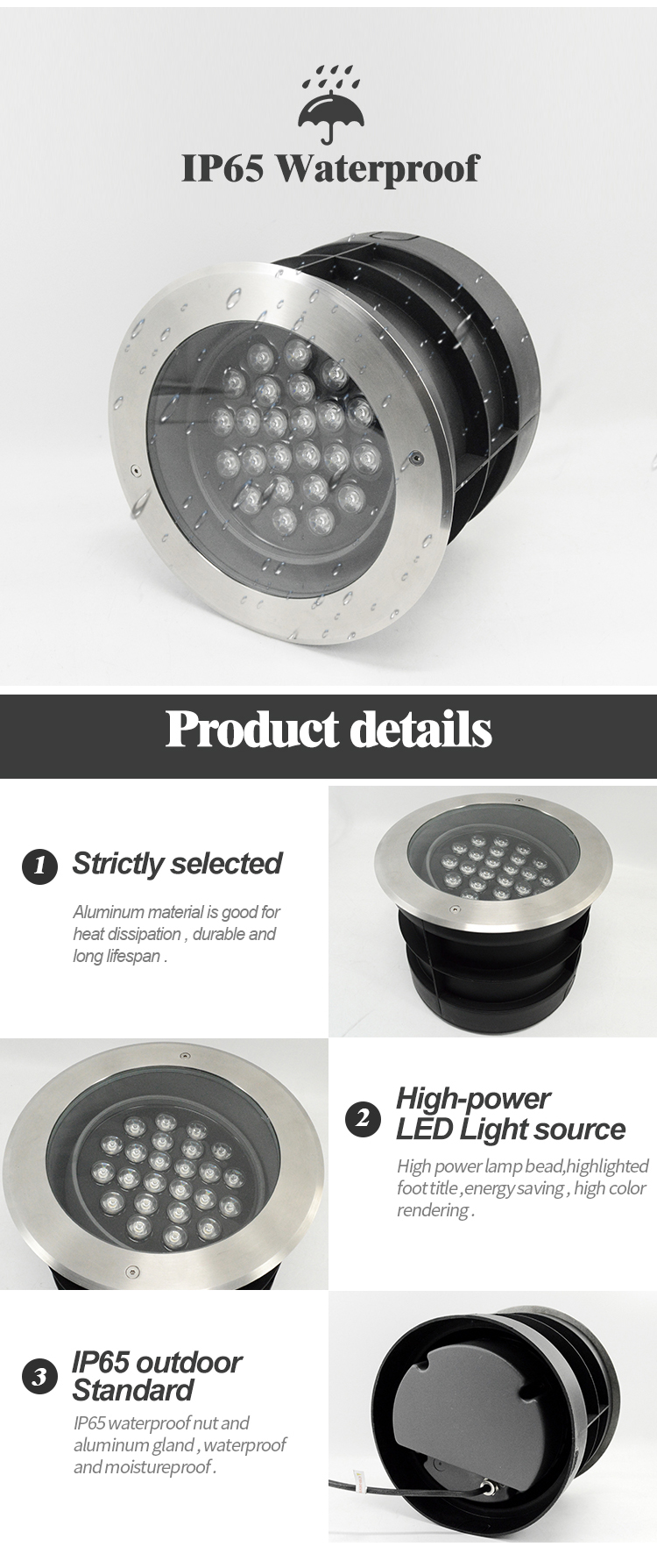 adjustable led underground light