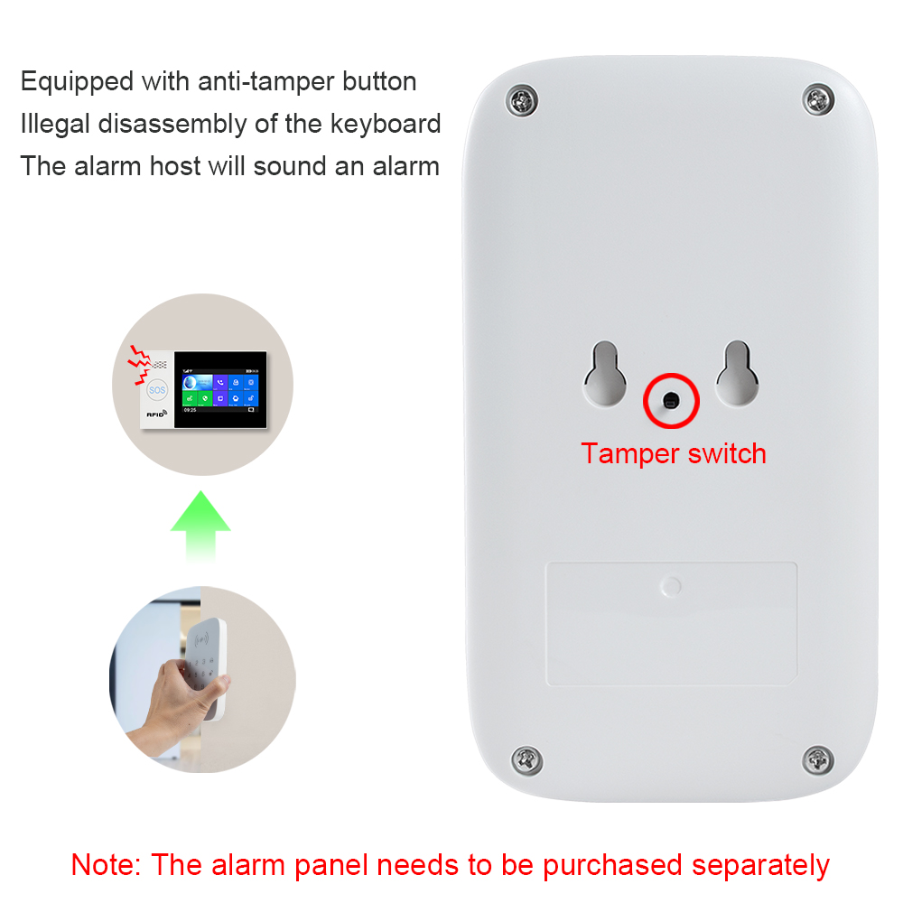 433MHz Wireless keypad for smart home security system kit for burglar fire alarm host control panel support RFID tag Arm Disarm