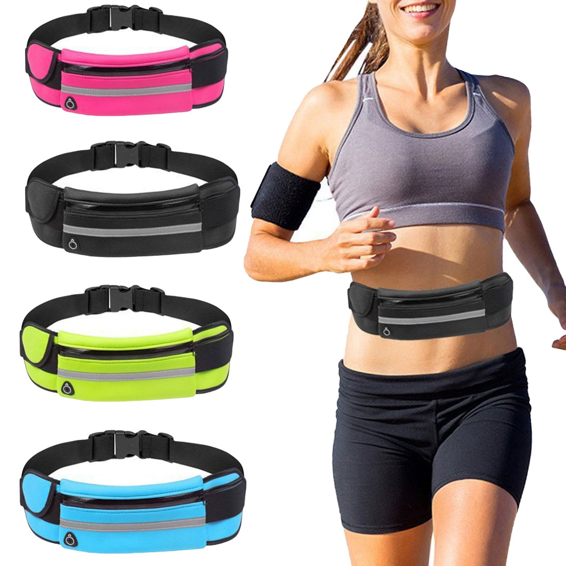 New Running Waist Bag Waterproof Phone Container Jogging Hiking Belt Belly Bag Women Gym Fitness Bag Lady Sport Accessories