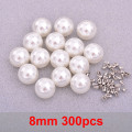 8mm 300pcs White