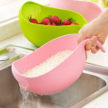 Hot Sale Food Grade Plastic Rice Washer Beans Peas Washing Filter Strainer Green Pink Basket Sieve Drainer Cleaning Gadget tools