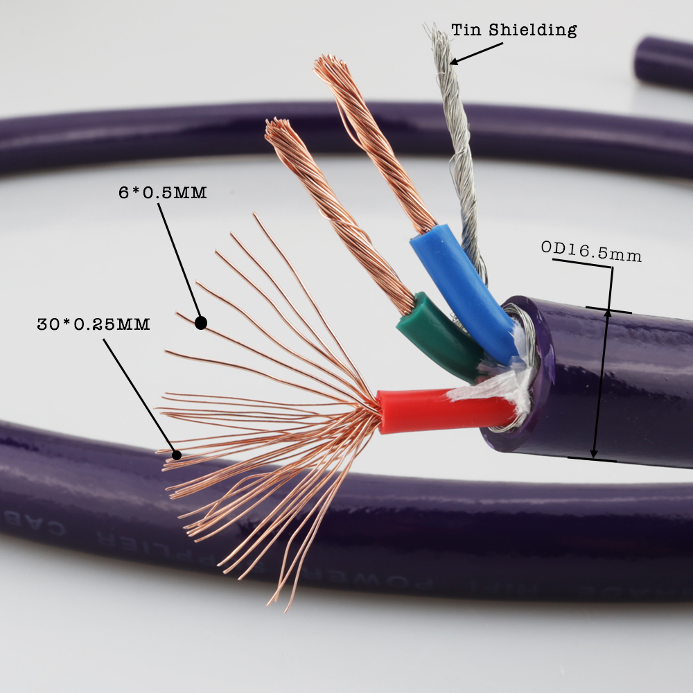 1.5M P102 5N OFC ac reference power cable bulk cable per meter audio power cord wire cable hifi power cable