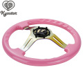 New 14" Universal Racing Steering Wheel Classic ABS Plastic Pink Color 350mm Car Steering Wheel Brand