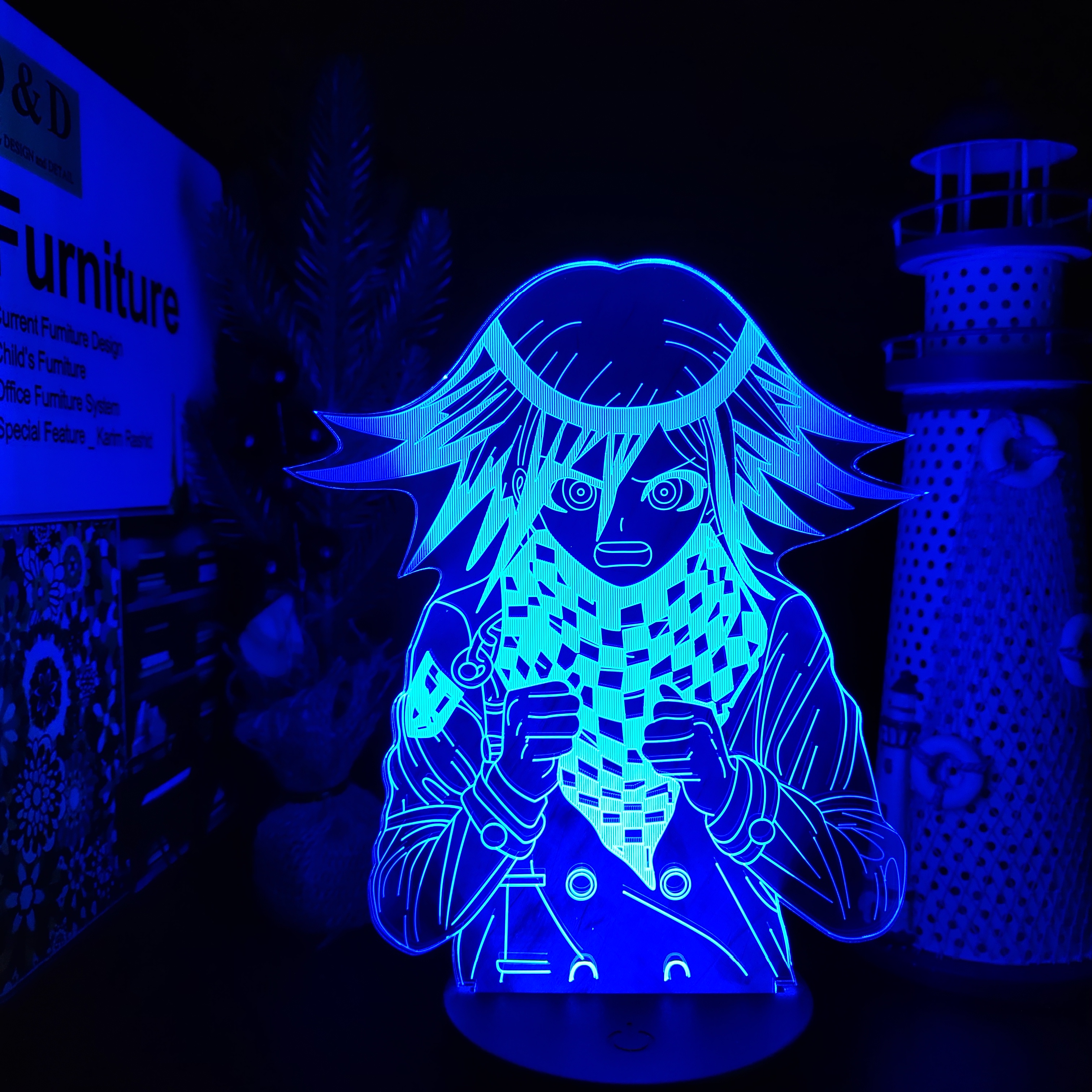 Danganronpa KOKICHI OMA 3D Light Illusion Desktop Lamp Anime Bedroom Table Decor LED Sensor Lights Atmosphere Bedside Night Lamp