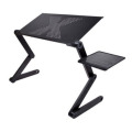 Portable Foldable Adjustable Laptop Desk Computer Table Stand Tray For Sofa Bed Black