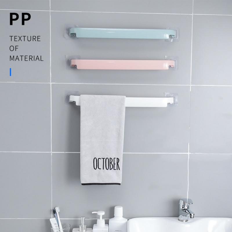 Plastic Self-adhesive Towel Rack Wall-mounted Bathroom Frame Adhesive Shoe Shelf Pendant Toilet Paper Holder Toilet Paper Shelf