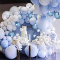 104pcs Blue Silver Macaron Metal Balloon Garland Arch Event Party Foil Balons Weding Baby Shower Birthday Party Decor Kids Adult