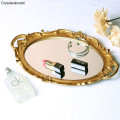 European Style Retro Groceries Mirror Tray Dressing Table Jewelry Cosmetic Storage Tray Decoration Display Trays Decorative Home