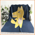 Cotton Baby Wolf Cartoon Pattern Knitted Blanket