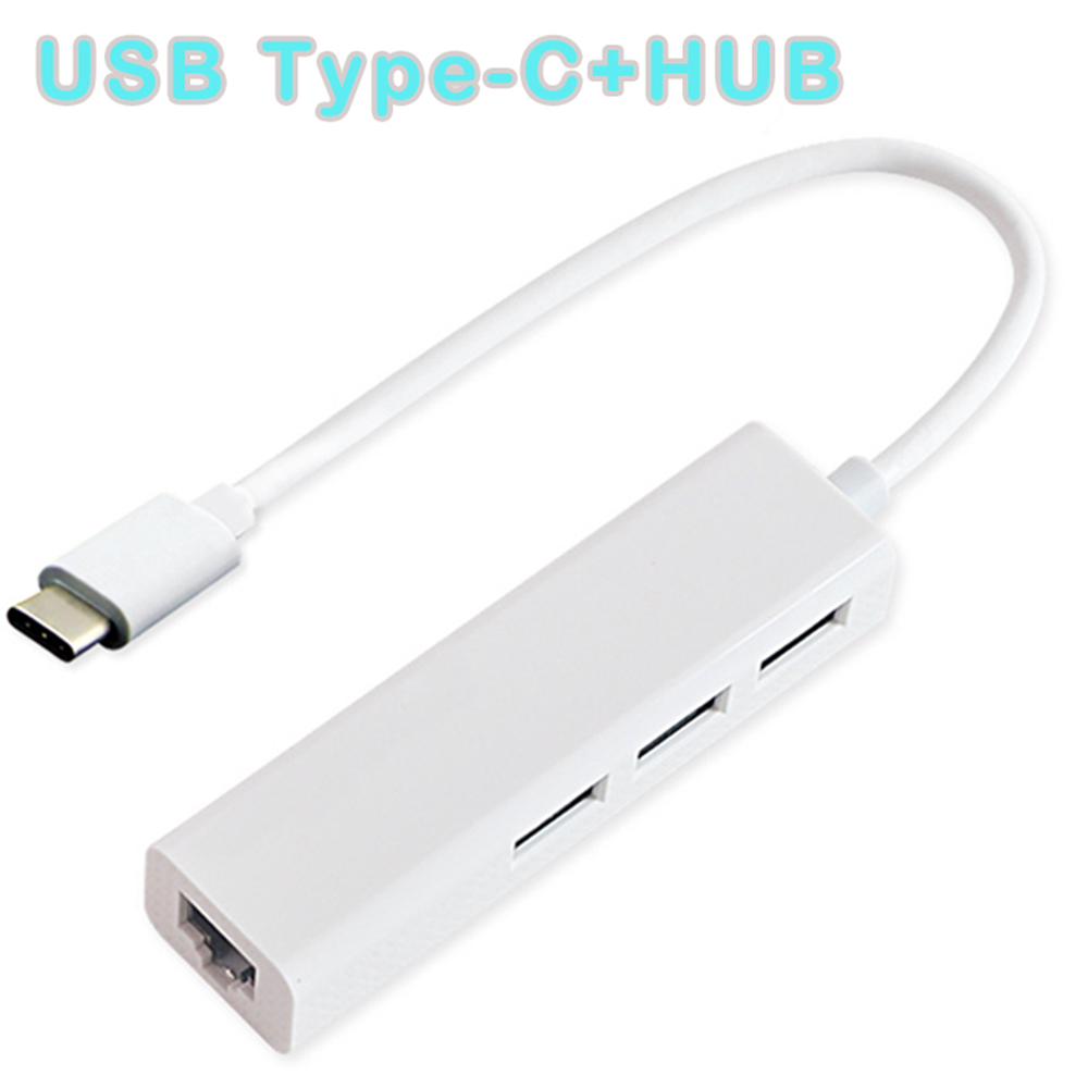 Kebidu Type C USB Hub 3 Ports USB 3.1 HUB Support RJ45 Network Card Lan Adapter for Macbook Wholesale