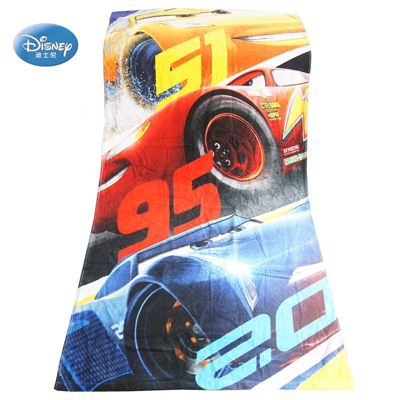 Disney Cartoon Mc Queen Cars Bath Towel 100% Cotton Reactive Beach/Pool/ Kids Boys Swimming Towel Birthday Gift