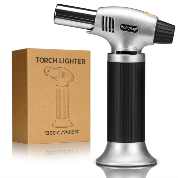 Blow Torch Lighter Kitchen, Butane Culinary Torch, Refillable Adjustable Flame Lighter with Safety Lock, Butane Gas Not Included