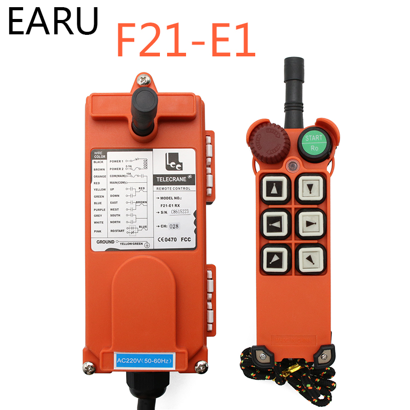 220V 12V 24V 380V Industrial Remote Controller Switches Hoist Crane Control Lift Crane 1 Transmitter + 1 Receiver F21-E1 Arrow