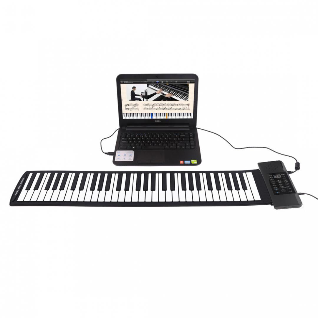 88 Keys USB MIDI Output Roll Up Piano Rechargeable Electronic Silicone Flexible Keyboard Organ Built-in Speaker