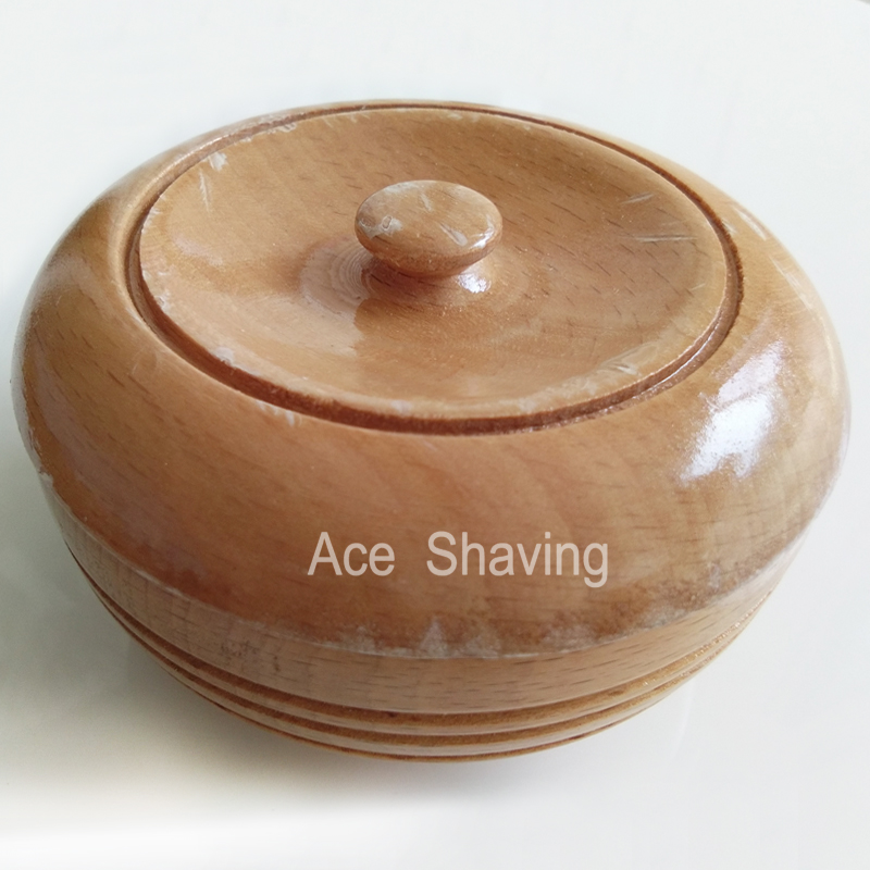 Beech Wood Shaving Mug Cup With A Lid Foam Bowl Bathroom Barber Beard Grooming Tool