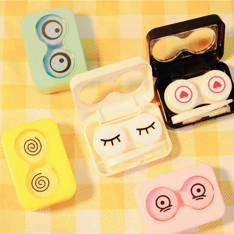 Cute Contact Lens Case Waterproof Portable Mini Contact Lens Storage Travel Kit Colored Eye Contact Lenses Case Container Box
