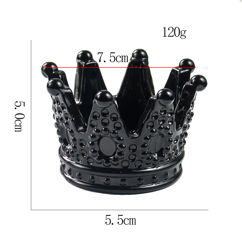 Ashtray Transparent Black Crown Glass Cigar Ashtray Smoking Accessory Tobacco Cigar Tray Candle Holders for Home Decor Gifts