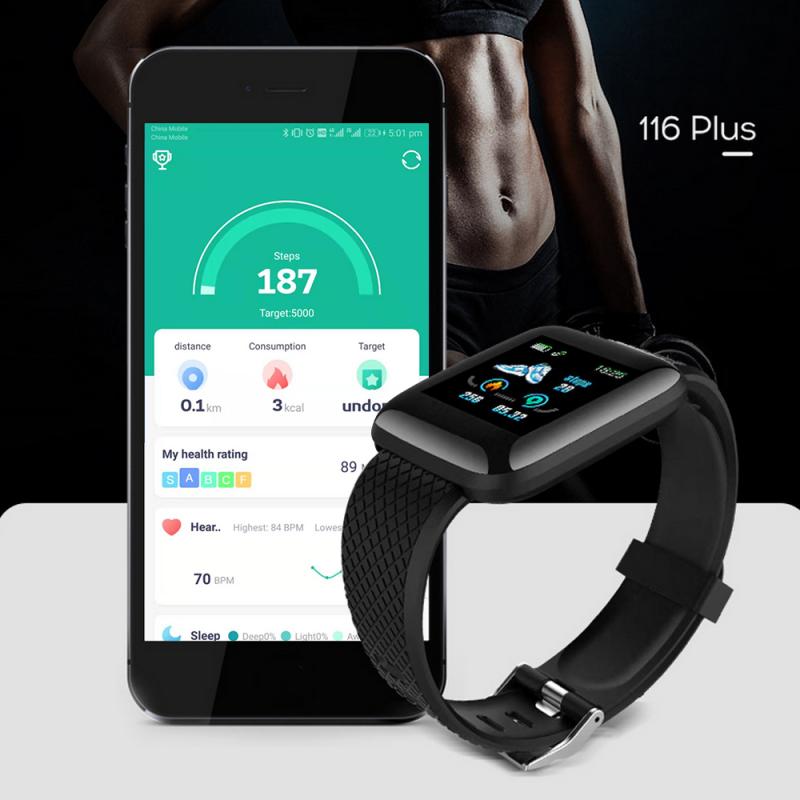 For 116 Plus Smart Watch Wristband Sports Fitness Blood Pressure Heart Rate Call Message Reminder Pedometer D13 Smart Watch New