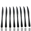 Modern Royal 8 Pcs Steak Knife Matte Black Rainbow Silver Plating Stainless Steel Cutlery Dinnerware Serrated Main Dinner Knife