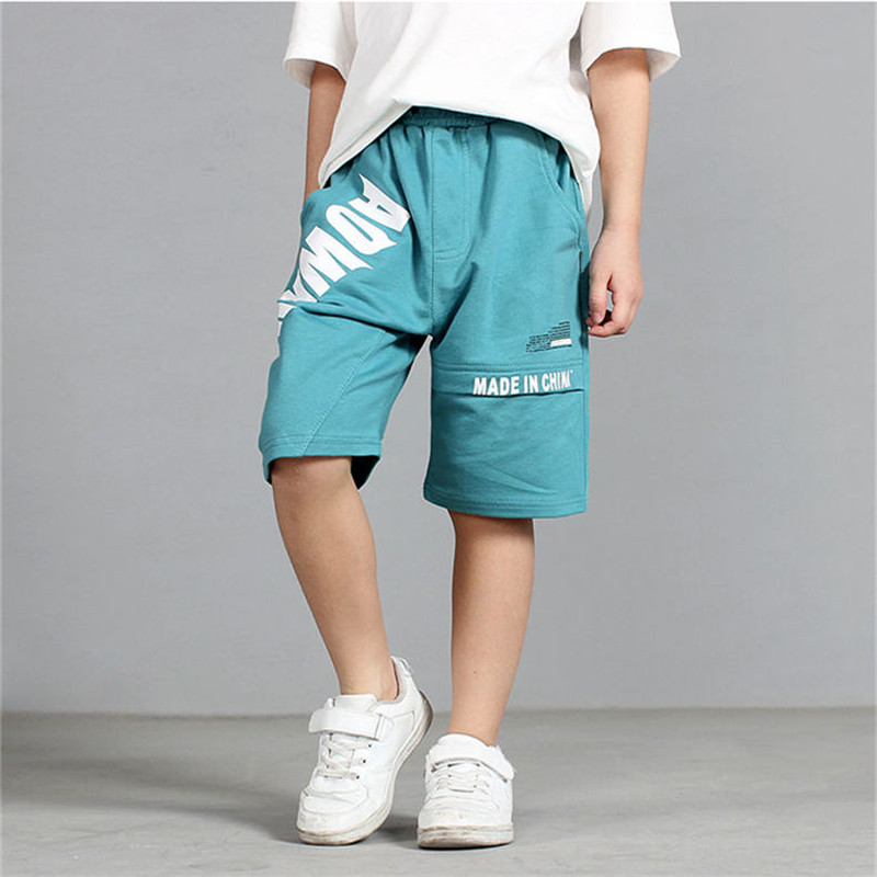 Fashion Children Boys Shorts Summer Teenagers Kids Letter Knitted Loose Soft Shorts Pants For Boys 120-160CM Dwq735
