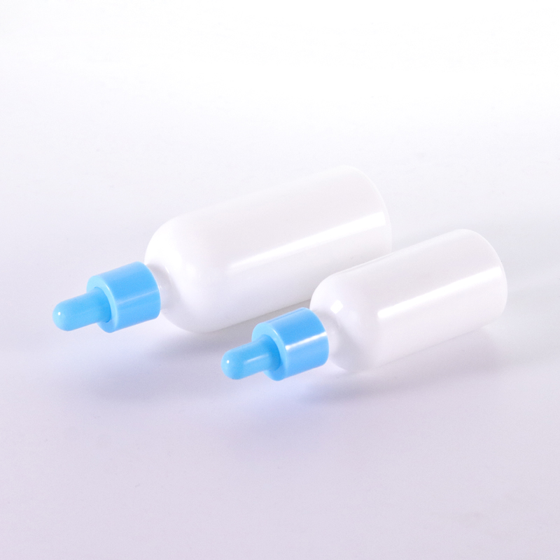 Opal White Glass Bottle With Blue Dropper5 Jpg