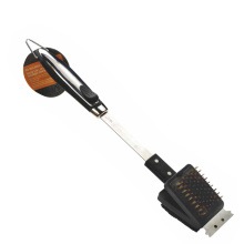 removable scourer bbq grill cleaning brush with scraper