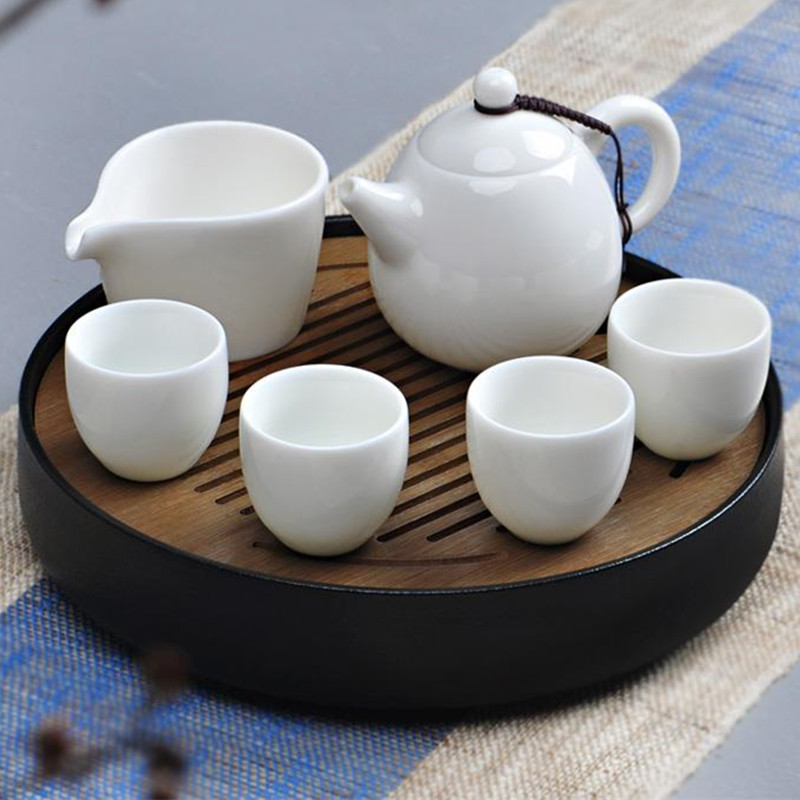 Ceramics Bamboo Tea tray Drainage Water storage Kung Fu Tea set room Board table Chinese Japanese tea cup ceremony tools Tea Set