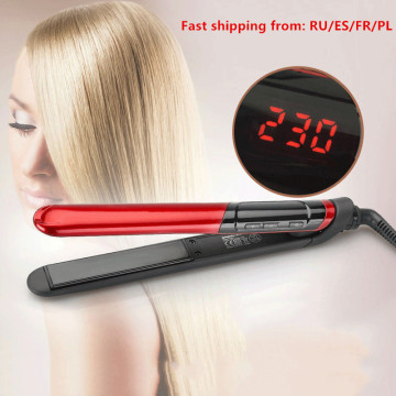 Hair Iron Flat 2-in-1 ceramic coating Hair straightener comb hair Curler beauty care Iron healthy beauty curling irons flat iron