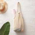 Women Lady Foldable Recycle Bag Eco Reusable Mesh Net woven String Bag Shopping Bag Fruit Vegetable Grocery Storage Handbag Tote