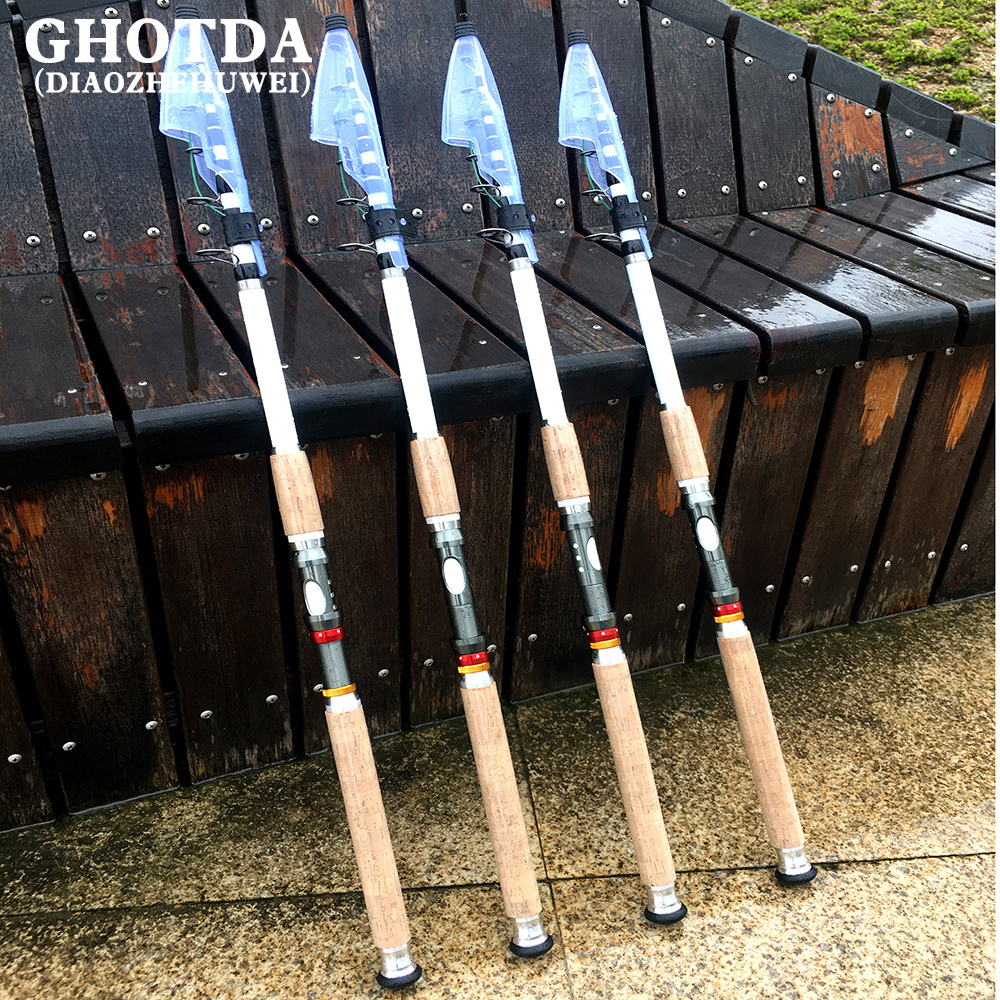 GHOTDA SuperHard 2.1/2.4/2.7/3.0/3.6 Meters Rock Fishing Rod Carbon Fiber Casting Telescopic Fishing Rods Fish Tackle