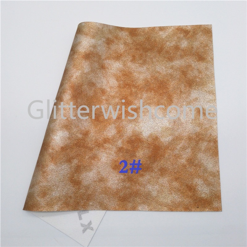 Glitterwishcome 21X29CM A4 Size Vintage Two Tones Faux Leather Fabric, Synthetic Leather Fabric Sheets PU Vinyl for Bows, GM448A