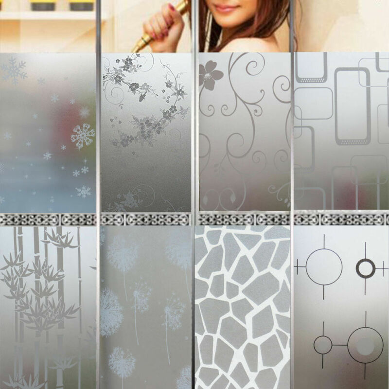Frosted Film On Glass Self-Adhesive Waterproof Window Privacy PVC Film Sticker Glass Film Paper Bathroom Room Decor 45 x 200cm