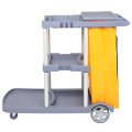 Janitorial Cart Cleaning cart with Cover Mute Wheel Canvas Bag with Zipper Easy to Clean and Store Gray Blue[US-W]