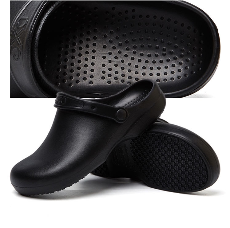 EVA Men Chef Shoes Breathable Non-slip Oil-proof Men Kitchen Shoes Medical Working Shoes Garden Waterproof Safety Shoes Black