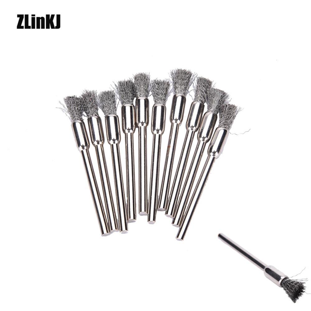 10Pcs Blades Steel Wire Wheel Brush Dremel Rotary Tool For Mini Drill Dremel Tools Polishing Dremel Accessories 3x5mm