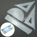2017 Direct Selling Rushed Triangular Ruler Papelaria Spirograph 4 Pcs School Maths Set Plastic Protractor Square Ruler K4499