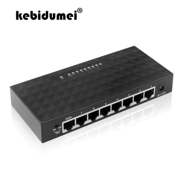 Newest 8 Ports High Speed Gigabit Network Switch 10/100/1000Mbps Ethernet Smart Switcher High Performance with DC Power Adapter