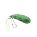 Creative Extrusion Pea Bean Soybean Stress Relieve Toy Keychain Cute Fun Key Chain Ring Paty Gift Bag Charms Trinket Anti Stress