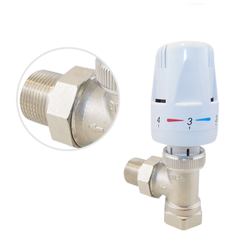 High Quality 1/2" 3/4" Angle Type Brass Thermostatic Radiator Valve DN15 DN20 Automatic Temperature Control Valve Floor heating