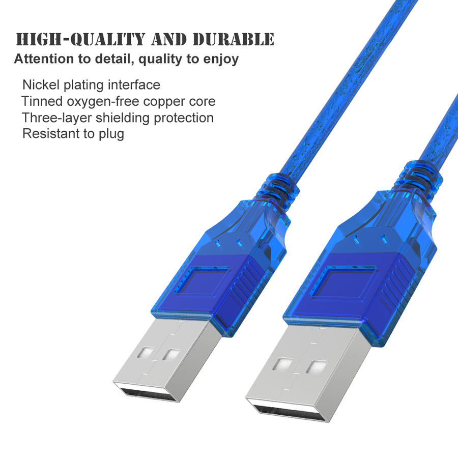 High Speed USB 2.0 Data Cable 0.3m 0.5m 1.5m Male To Male USB2.0 Type A Extension Cord For Car MP3 Cameras Hard Disk Cabo