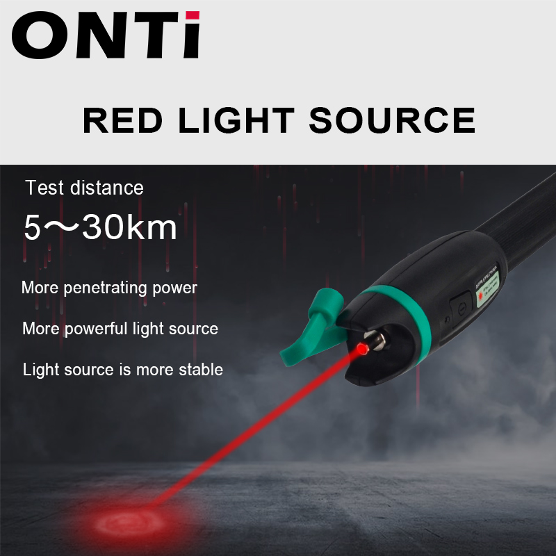 ONTi High Quality Visual Fault Locator 1mW 10mW 20mW 30mW Red Light Fiber Optic Cable Tester 5-30KM Range