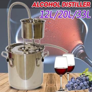 12L/20L/33L Litres Distiller Alambic Moonshine Alcohol Still Stainless Copper DIY Home Brew Water Wine Essential Oil Brewing Kit