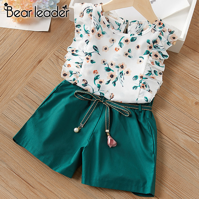 Bear Leader Kids Clothing Sets New Summer Girls Casual Suits Top and Pants 2Pcs Cool Polka Dot Kids Outfits Girl Clothing Sets