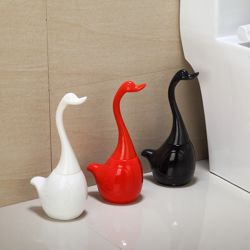 Hot Sale ceramic Plastic High quality Swan toilet brush holder Creative bathroom Funny Household Cleaning Tool cleaning brush