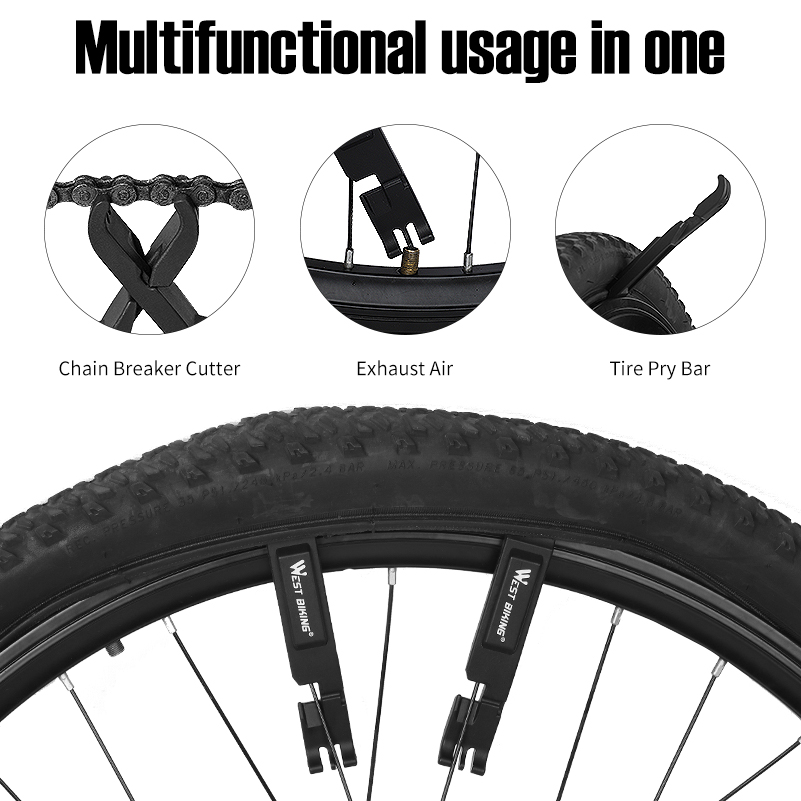 WEST BIKING MTB Road Bike Tire Lever Multifunctional Bicycle Repair Tools Bike Accessories Cycling Link Chain Demolition Pliers