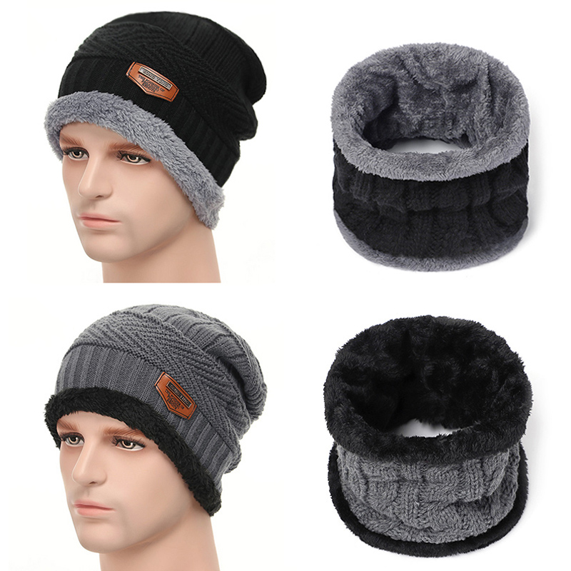 Fashion Knitted Winter Hats For Men Thick and Warm Men Winter Hat Black Autumn Beanie Hat Men Wool Ski Hats Beanies Bonnet 2021