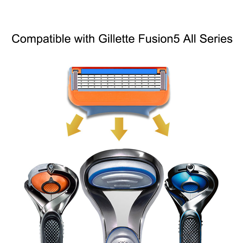 4 Pcs Men Shaver Razor Blades High Quality Shaving Face Care Men Shaving Blades Compatible with Gillettee Fusione