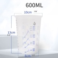 50pcs Disposable Clear Graduated Plastic Mixing Cups For Paint Uv Resin Epoxy 20 Oz 600ml Measuring Ratios