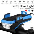 4 Modes Bicycle Light Cycling Phone Holder Bike Headlight Mobile Phone Bracket USB Rechargeable Bicycle Holder Front Lamp